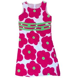 MAGGIE BREEN TOO Girl's Preppy Sleeveless Pink & Green Flower Sundress - Size 12